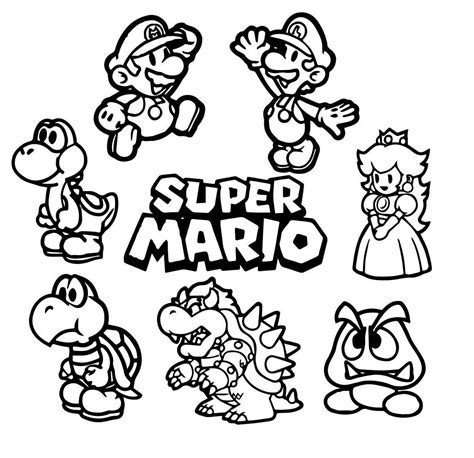 personajes mario bros para colorear|More.